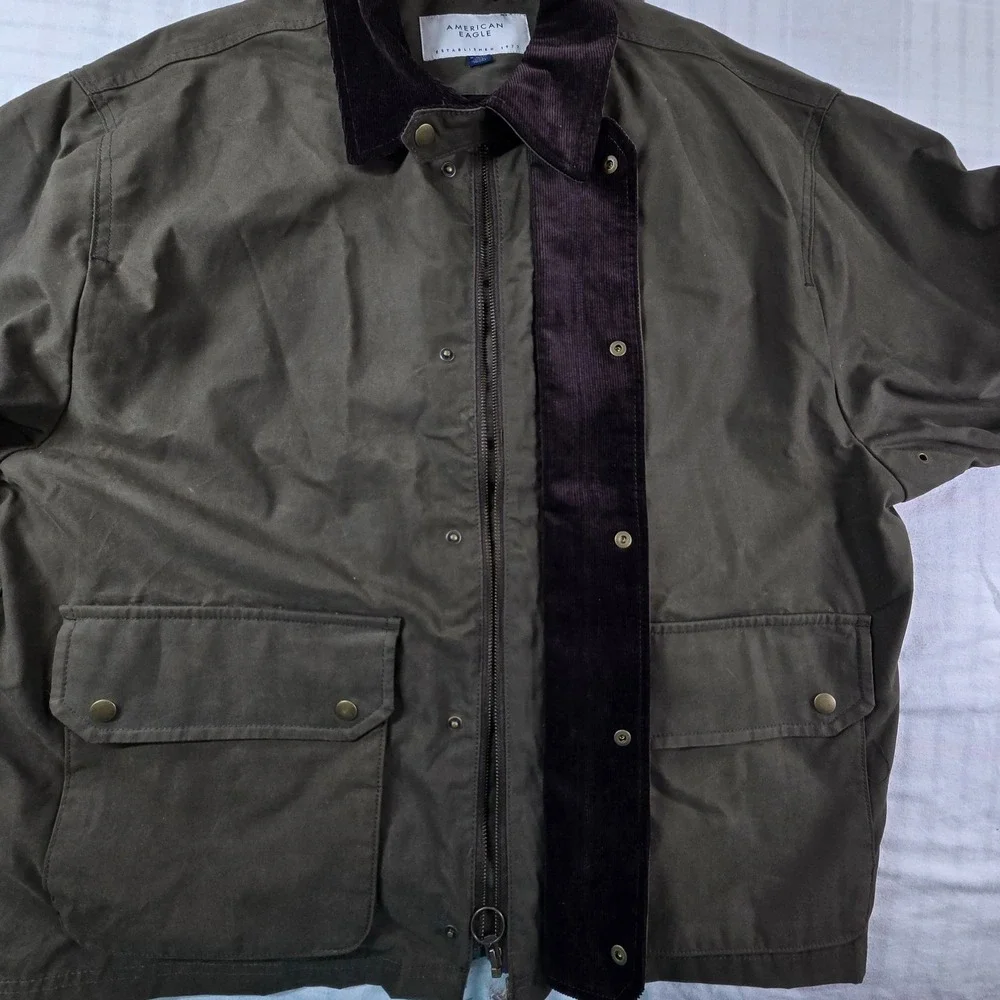 American Eagle Men's Corduroy Collar Canvas Chore Field Barn Coat Jacket XL